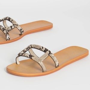Bamboo Snakeskin Framed Caged Sandals